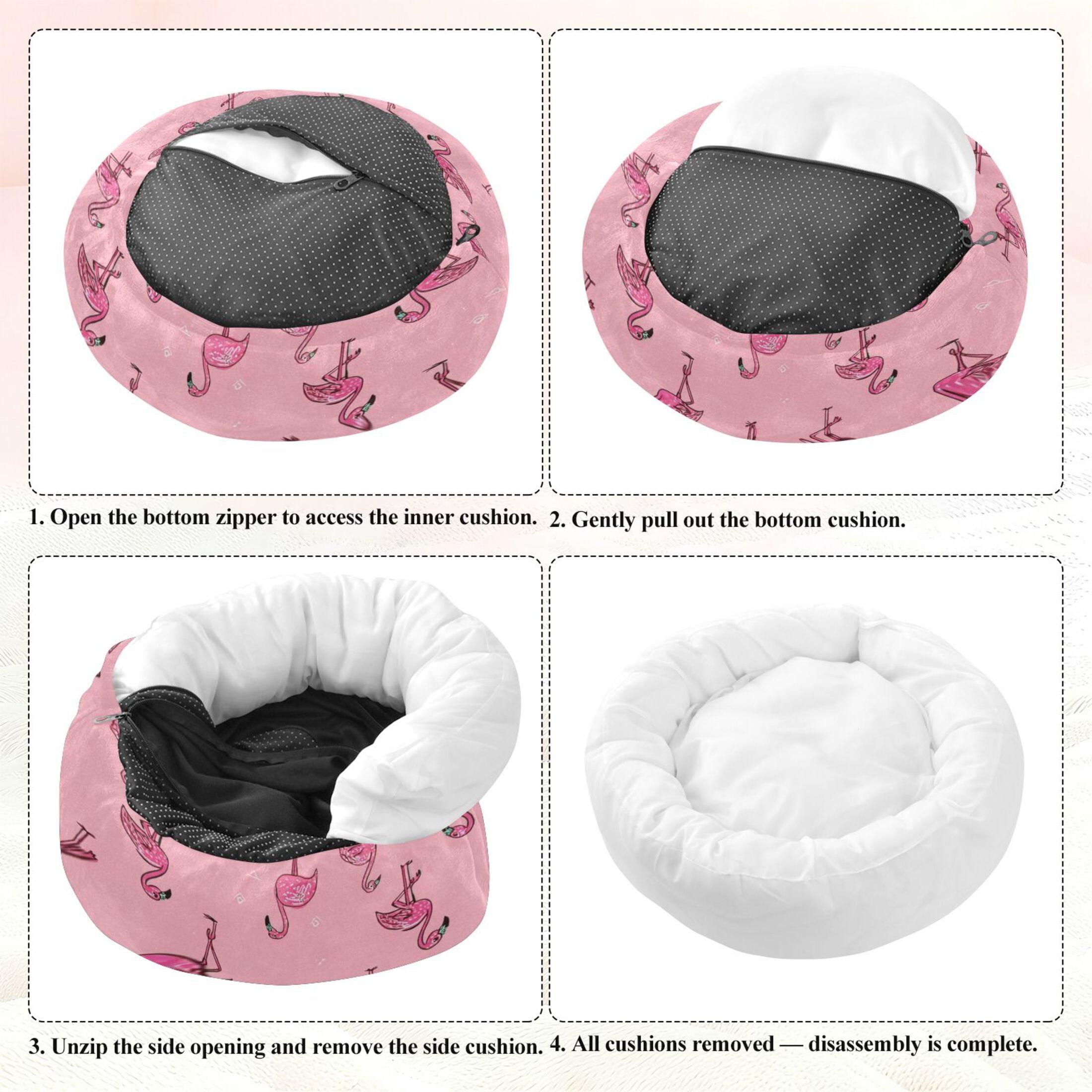 Iauyy Pet Couch Donut Cat Bed for Indoor Cats/Small Dogs Washable & Machine with Non-slip Bottom Calming Cat Furniture, Simplicity and Symmetry (S)