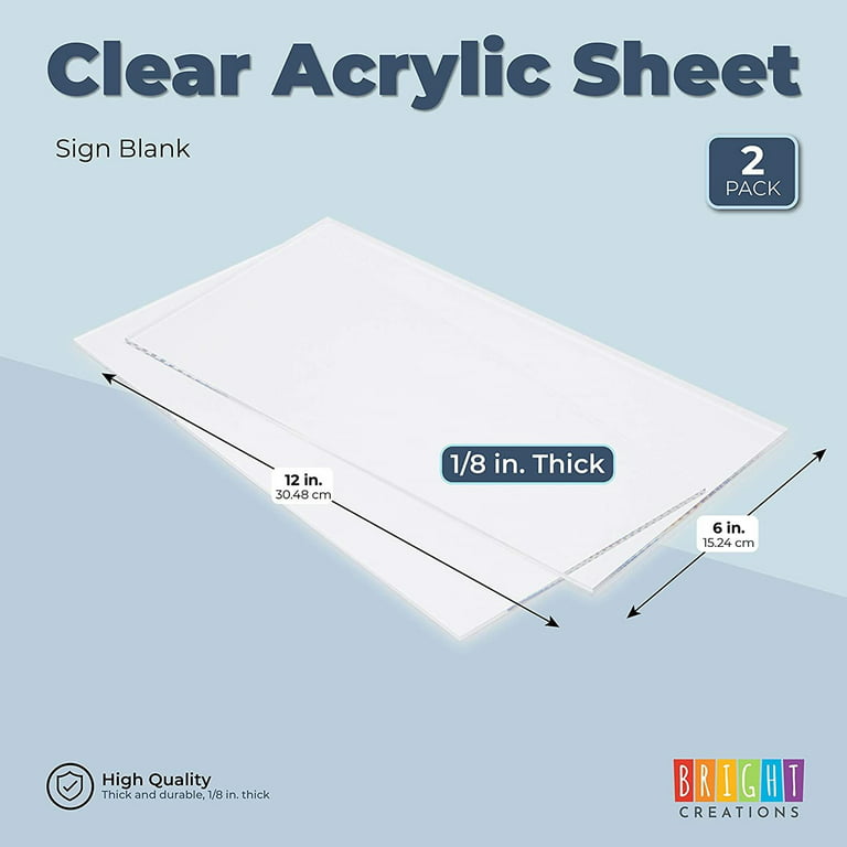  CYEAH 12 PCS Clear Acrylic Blanks for Cricut, 2 MM