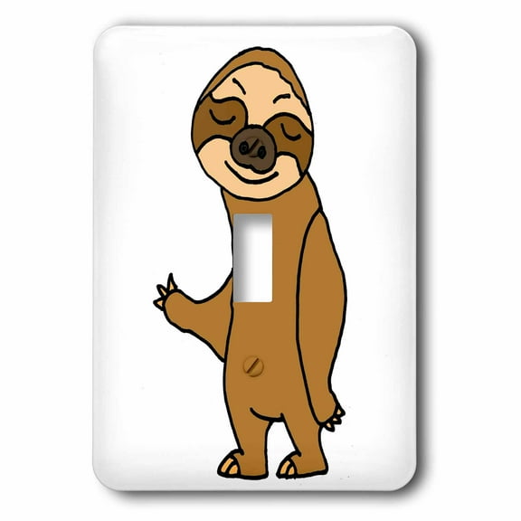 3dRose, Funny Cute Funky Hip Sloth Cartoon, single toggle switch