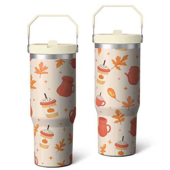 Abstract Modern Oil Painting 30 Oz Tumbler with Handle SpillProof Double Insulated Coffee Mug Water Bottle for Water Ice Coffee Men Women Friend