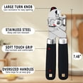thumbnail image 4 of Manual Can Opener, Stainless Steel Smooth Edge Hand Held Can Opener, Heavy Duty Multifunctional Bottle Opener With Easy Turn Knob, 4 of 6
