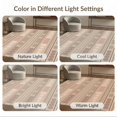 thumbnail image 7 of ODIKA 3'x5' Brown Mocha Geometric Striped Pattern Washable Area Rug Traditional Horizontal Bands Design Dotted Borders Non-Slip, Flatweave, Easy Care for Hallway, Laundry Room, 7 of 7