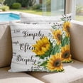 thumbnail image 2 of 24x24 Pillow Covers Set of 2, Yellow Sunflowers Square Throw Pillow Covers for Couch/Sofa/Living Room, Farmhouse Floral Rustic Botanical Grey Wood Decorative Soft Pillowcases for Couch Throw Pillows, 2 of 9