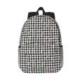 thumbnail image 1 of Easygdp Black And White Houndstooth Mochila Ligera de 15 Pulgadas para Estudiantes, Mochila Cómoda para la Escuela y Viajes, Correas Ajustables, 1 of 6