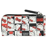 Hello Kitty Checkerboard Character Design Faux Leather Full Zip Wallet ...