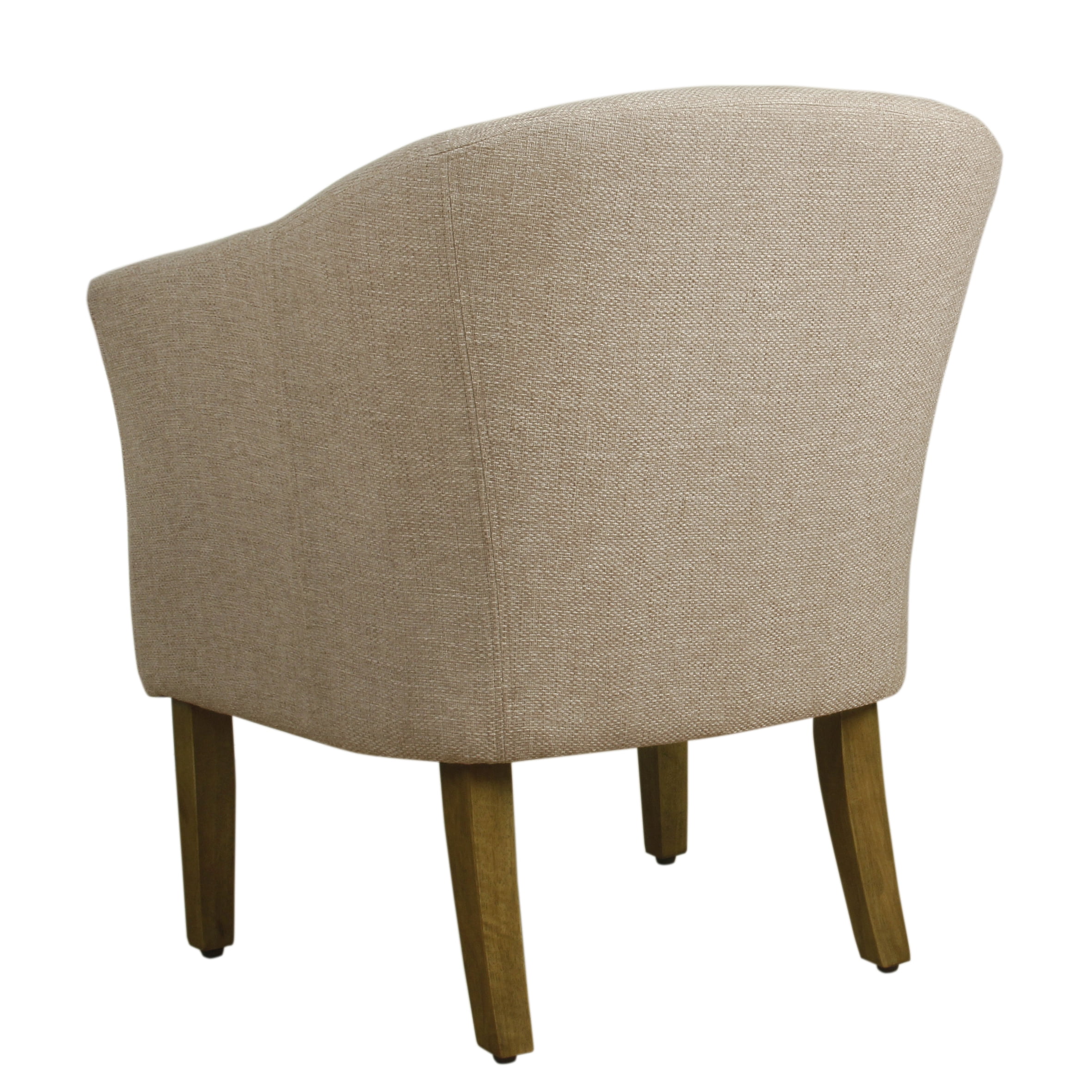 HomePop Modern Barrel Accent Chair, Light Brown Fabric