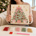 thumbnail image 3 of 2026 Christmas Tree Pearl Painting Kits for Adults, 3D Vintage Diamond Art With Frame, Bead Painting Kit Hang Wall Art Holiday Decor, Craft Lovers Ideal As A Handmade Holiday Gifts, 3 of 6