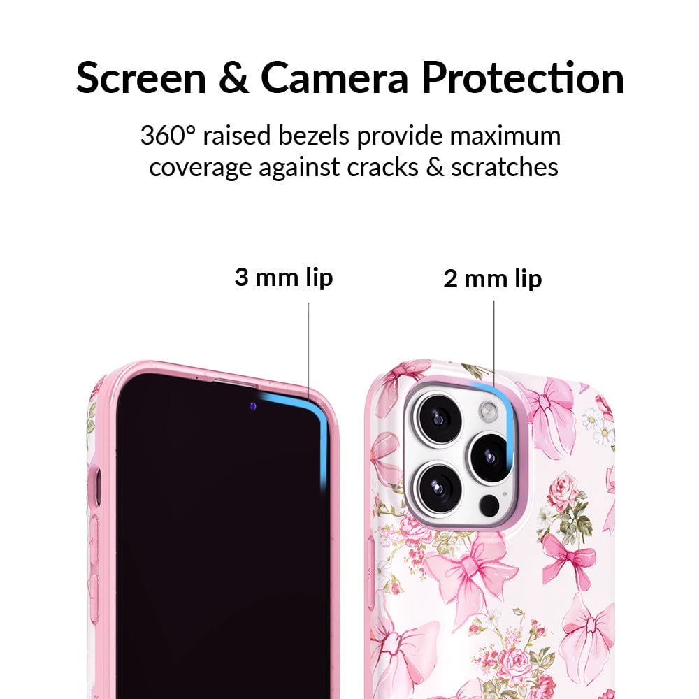 VELVET CAVIAR for Cute iPhone 13 Pro Max Case Compatible with MagSafe - Protective Phone Cases for Women - Posie Pink Bow Floral