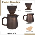 thumbnail image 5 of Ceramic Coffee Dripper Set, Pour Over Coffee Maker, 620 ML Capacity, Ample Filter Papers, Vintage Classic Style, Home or Office Use, 5 of 6