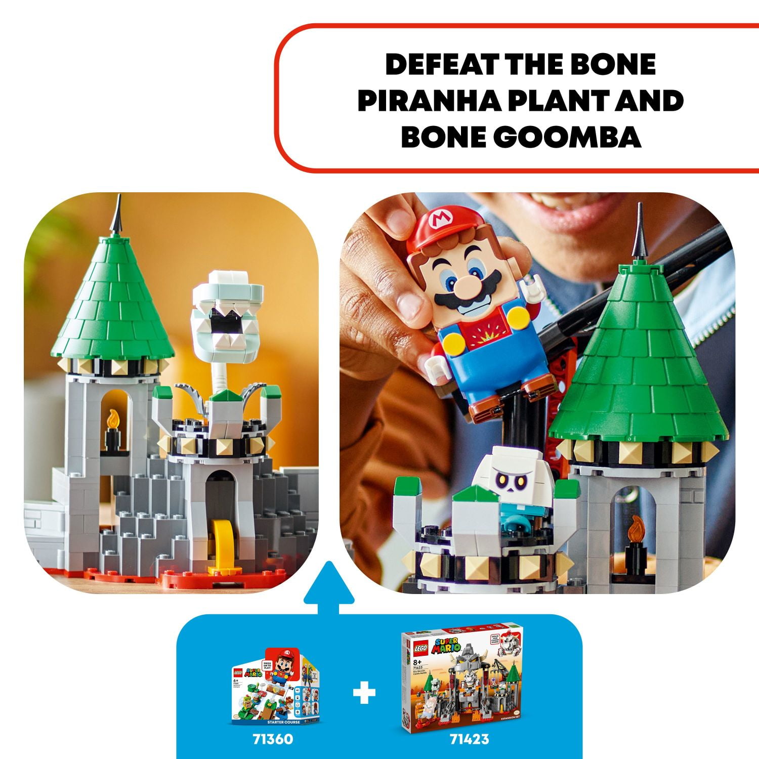 LEGO Super Mario Dry Bowser Castle Battle Expansion Set, Buildable Game with 5 Toy Figures Included, Super Mario Gift for Kids Ages 8+, 71423