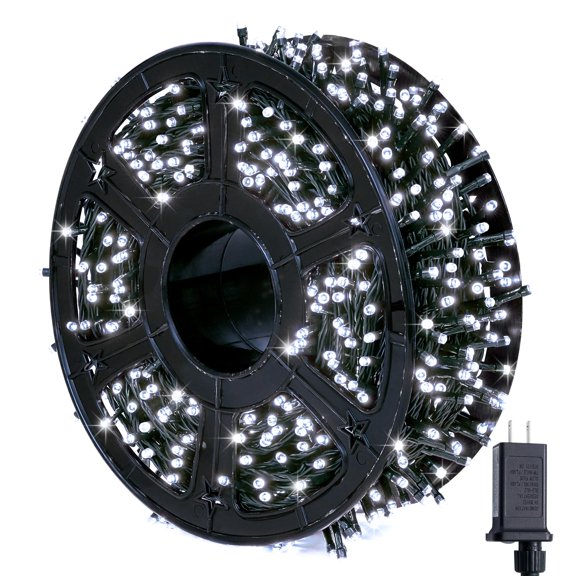 Luces navideñas JMEXSUSS 800 LED blancas de 272 pies, 8 modos