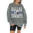 thumbnail image 2 of Women's-Gameday Couture Gray Dallas Cowboys Vintage Wash Oversized Crewneck Fleece Pullover, 2 of 5
