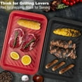 thumbnail image 6 of Bamboo Grilling Prep and Serve Trays with lid, BBQ Tray for Marinating Raw and Cooked Food, Diswasher Safe Nesting Trays Black in Red, 6 of 6