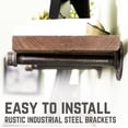 thumbnail image 3 of 36 in. x 7.5 in. x 6.75 in. Sunset Brown Restore Wood Wall Shelving with Industrial Steel Pipe Straight Brackets, 3 of 8
