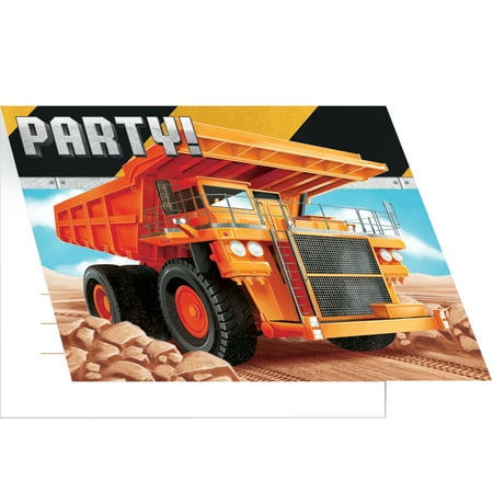 Creative Converting Big Dig Construction Paper Invitations 24 Piece Count for 24 Guests