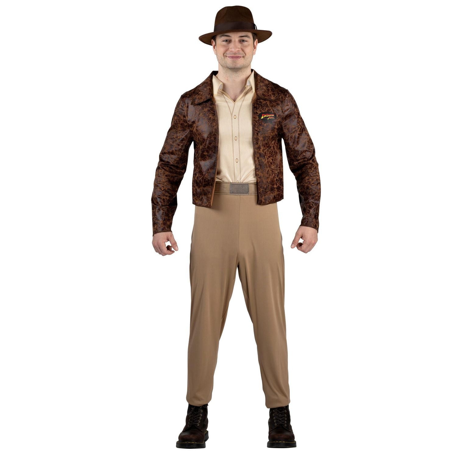 Costume INDIANA JONES pour adulte - Veste et chemise attachée avec logo Indiana Jones, pantalon et chapeau
