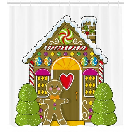 Gingerbread Man Shower Curtain Cute Gingerbread House With