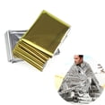 thumbnail image 2 of 1 Uds. Manta térmica de emergencia manta de supervivencia impermeable al aire libre papel de aluminio espacio cálido cortina de rescate de emergencia manta militar nuevo dorado 210*160cm, 2 of 5