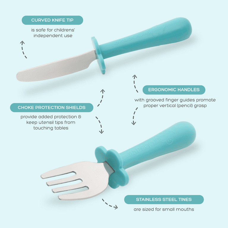  EasieEaters Curved Utensils - Left-handed Utensils without  Shield : Baby