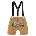 thumbnail image 4 of IBTOM CASTLE Baby Boy 1st Birthday Outfit Jungle Woodland Animal Romper + Bloomers + Suspenders 3PCS Clothes Set Photography 12-18 Months Khaki, 4 of 8