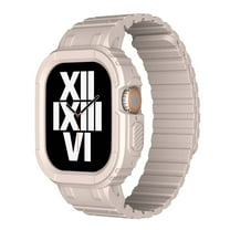 Compatible for Magnetic Silicone Apple Watch Band Series 9/8/7 41mm with Bumper Case, Waterproof Sport Strap Men Women Lightweight for iWatch Series 10 9 8 7 6 SE 5 4 3 2 1 Ultra, Pink