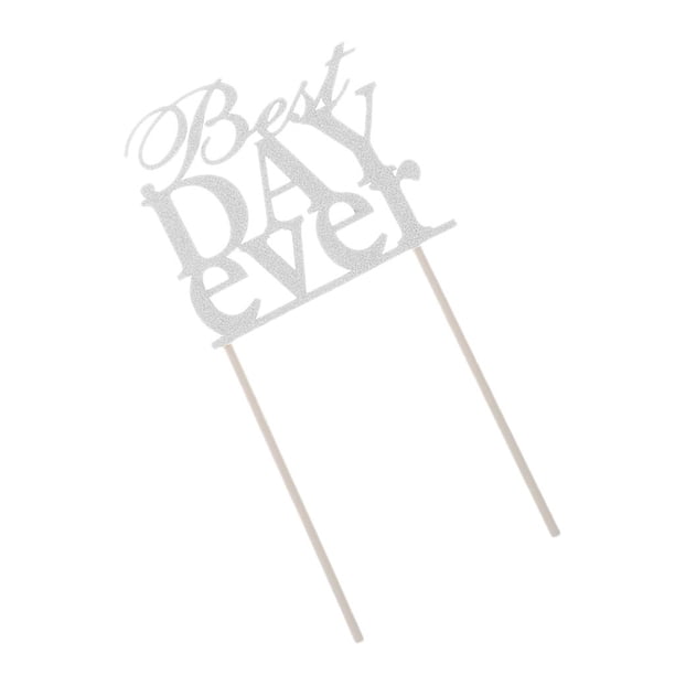 Glitter Paper Day Ever Letters Cake Topper en selecciones de de cumpleaños de Plata