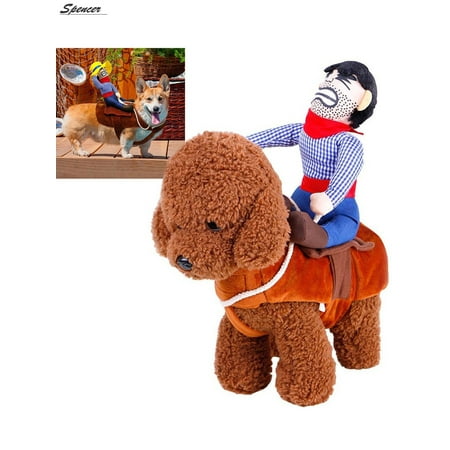 Spencer Cowboy Rider Horse Riding Novelty Pet Dog Costume Christmas Dress up Decor for Cat Dog Puppy 