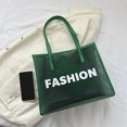 thumbnail image 3 of Bolso de playa para mujer, 2 uds., bolso de mano de malla, bolso de mano de PU para niñas, bolsos de compras (verde), 3 of 6