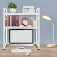 thumbnail image 3 of White Computer Desktop Bookcase 2 Tiers Hutch Display Shelf for Home Office, 3 of 13