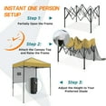 thumbnail image 5 of COOS BAY 6'x4' Instant Pop Up Canopy Tent with Adjustable Sun Wall, Lightweight Compact Portable Canopy with Carry Bag, Beige, 5 of 8