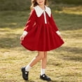 thumbnail image 5 of Busydd Girls Knit Long Sleeve Dress 1-8 Years Fashion Comfy Solid Color A Line Fall Dress Casual Cute Knee Length Girls Sweater Dresses 5-6 Years, 5 of 10