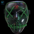 thumbnail image 7 of Deago Halloween Mask LED Light Up EL Wire Cosplay Glowing Mask The Purge Movie Scary Festival Costume with AA Battery, 7 of 7