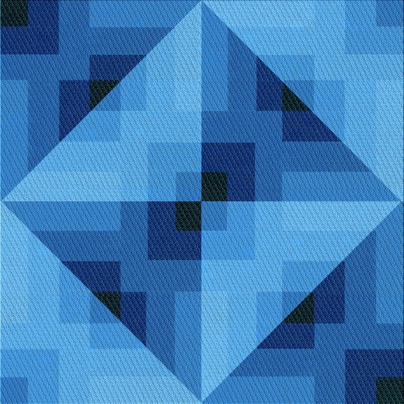 Ahgly Company Indoor Square Patterned Blue Eyes Blue Area Rugs, 6' Square