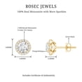 thumbnail image 5 of Rosec Jewels Certified Moissanite Halo Stud Earrings for Women, 14K Yellow Gold, 5 of 7