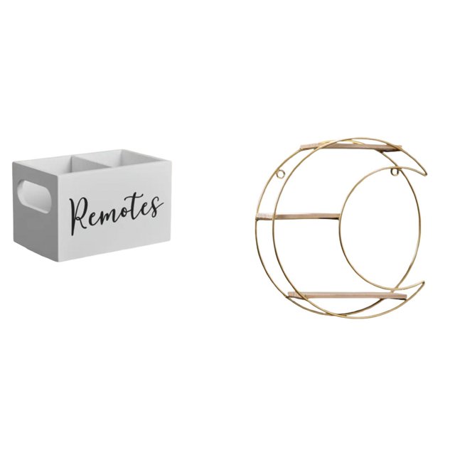 Organizador remoto y estante de metal para montar en la pared, soporte decorativo multifuncional que ahorra espacio para mesa, mesita