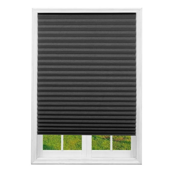 Debonair Pleated Window Paper Shades Room Darkening Blinds Dark Gray 36" x 59"