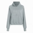 thumbnail image 4 of Godom Womens Sweatshirt Cropped Fleece Sweatshirts 2025 Fall Fashion Quarter Zip Pullover Long Sleeve Tops Winter Clothes, 4 of 6