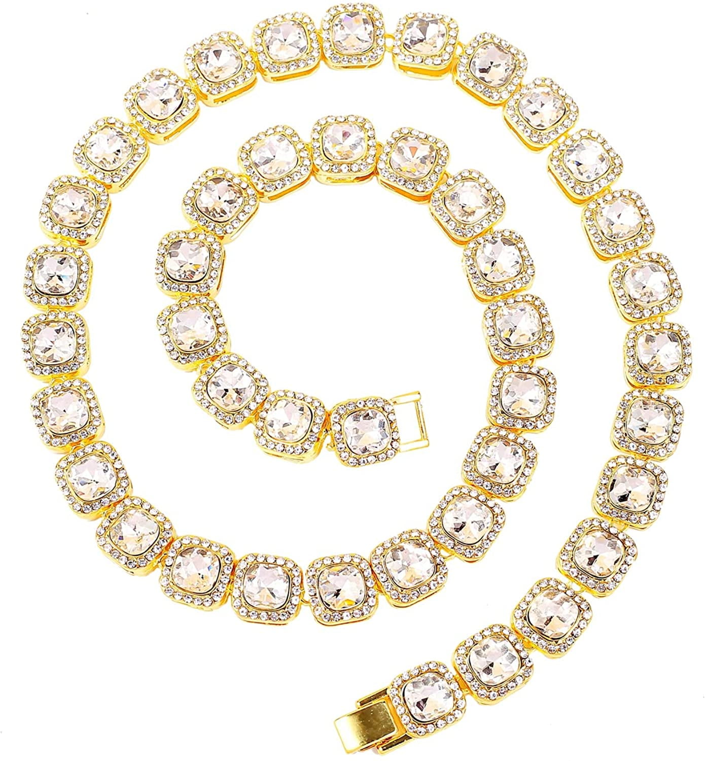 HH Bling Empire Iced Out Chains for Men,Gold or Silver Diamond Tennis