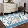 thumbnail image 3 of Blue Coastal Nautical Runner Rug 2.7x5 FT, Non Slip Entryway Carpet, Summer Beach Starfish Shell Coral Washable Soft Floor Carpet Entrance Mat Non-Shedding Throw Rug for Hallway Laundry Room Bedside, 3 of 9