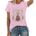 thumbnail image 2 of Summer Tops For Women T Shirts Loose Fit Casual Crew Neck Country Music Vintage Tennessee Rodeo Western Short Sleeve Women's T-Shirts Graphic Tees Light Pink XL, 2 of 4