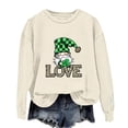 thumbnail image 3 of VBTAPA St Patricks Day Sweatshirt for Women Lucky Shamrock Graphic Pullover Tops Loose Casual Round Neck Sweatshirts Irish Gifts Beige S, 3 of 4