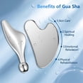 thumbnail image 2 of Herramientas faciales Gua Sha BEAUTYFACTOR de acero inoxidable con masajeador de ojos, 2 of 7