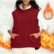 thumbnail image 1 of HongQid Womens Sherpa Fleeve Hooded Vest Sleeveless Hoodies Fall Winter Fluffy Tops with Pockets, 1 of 9