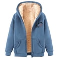 thumbnail image 2 of Otvok Women's Long Sleeve Sweatshirt Casual Full Zip Fleece Hoodie Jacket Coat, 2 of 6