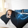 thumbnail image 4 of Homewish Cartoon Game Console Queen Comforter Set for Kids, Neon Blue Lightning Bedding Sets, Modern Video Gaming Lover Reversible Bedding Comforter Set, Luxury Bedroom Decor, 3 Pieces, 4 of 8