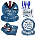 thumbnail image 3 of New Father's Day theme party decoration supplies - disposable paper plates, paper towels, cups, tablecloths. Decorations for men's gatherings. 16-person serving., 3 of 10