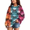 thumbnail image 2 of Grblisyd Halloween Hoodies for Girls Casual Long Sleeve Pullover Hoodie Fashion Skeleton Floral Print Sweatshirt with Kangaroo Pocket, 2 of 5