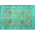 thumbnail image 1 of Ahgly Company Machine Washable Indoor Rectangle Persian Turquoise Blue Traditional Area Rugs, 3' x 5', 1 of 4