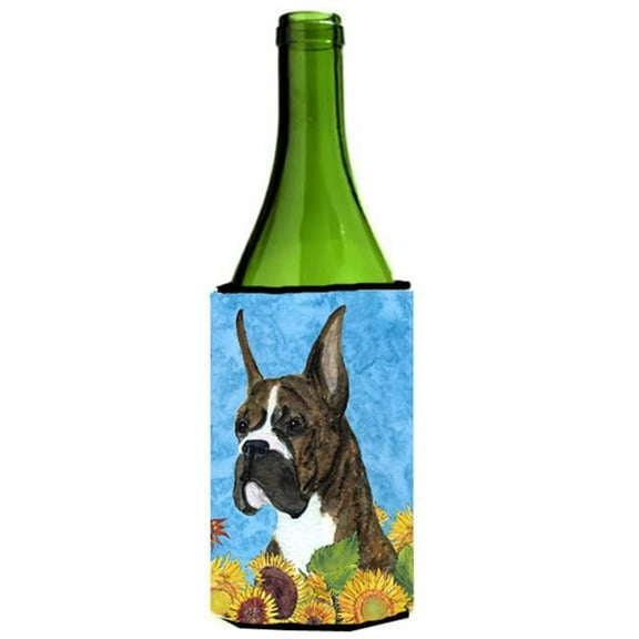 Boxer In Summer Flowers Wine bottle sleeve Hugger - 24 oz.