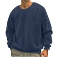 thumbnail image 2 of Horkkom Mens Crewneck Sweatshirts Long Sleeve Fleece Sweatshirt Fuzzy Loose Pullover Sweatshirts S, Gifts for Men, 2 of 5